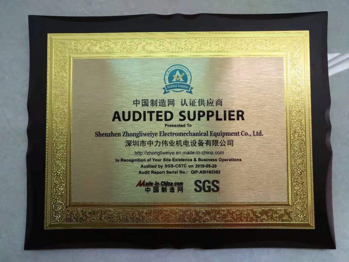 SGS Audited Supplier certificate